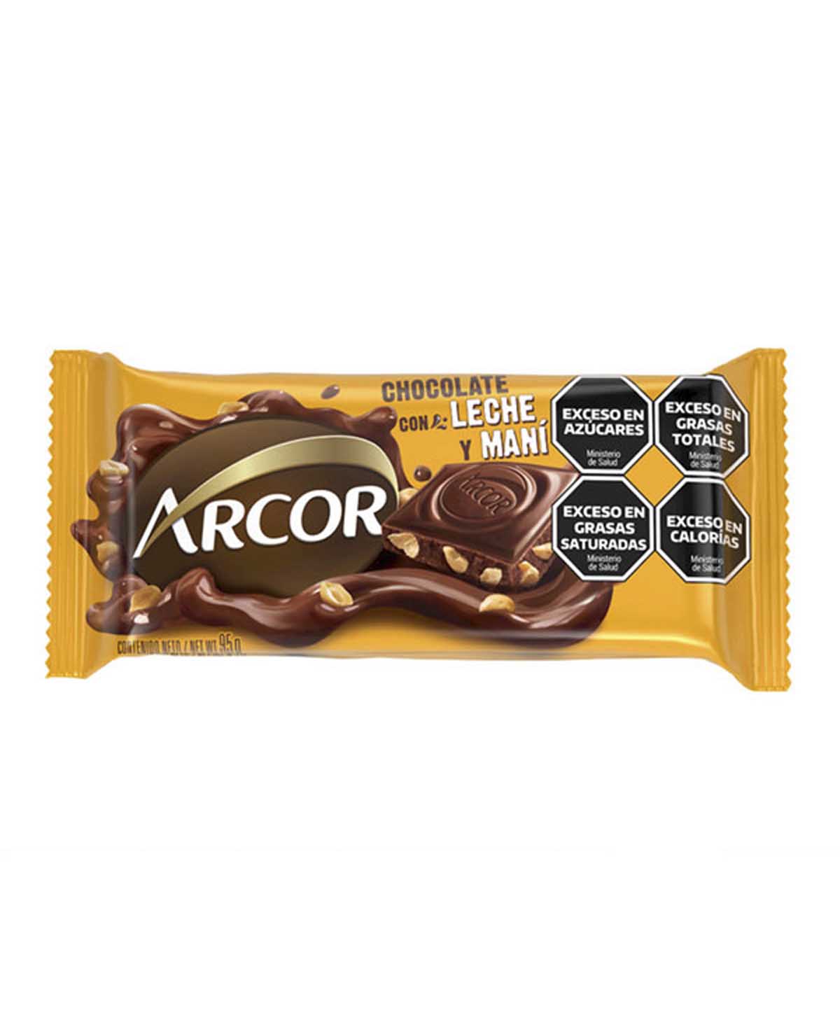 Chocolate Arcor Leche y Maní x 95 Gr